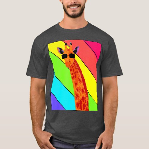 Retro Vintage Giraffe Sunglasses Funny Giraffe Lov T_Shirt