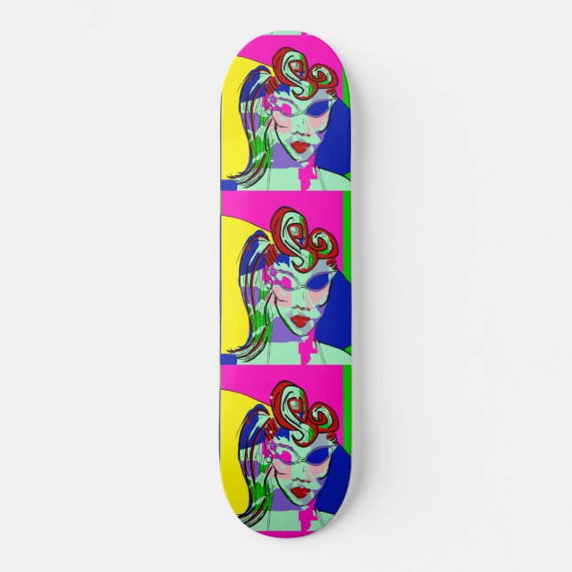 RETRO VINTAGE GIRL ART PRINT FOR SKATEBOARD (Front)