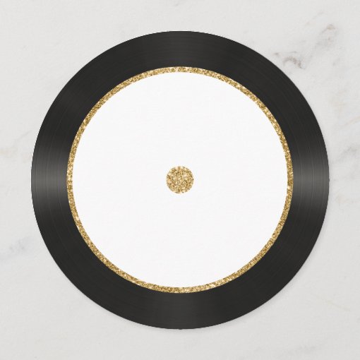 Retro Vintage Gold Glitter Vinyl Record Wedding Menu Zazzle