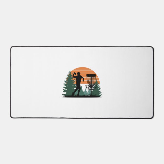 Retro Vintage Golf Disk Playing Desk Mat (Front)