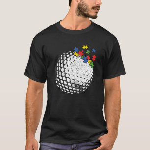 Retro Vintage Golf Heart Autism Awareness Sport Lo T-Shirt