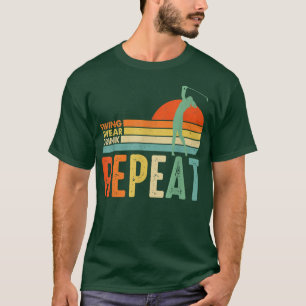 Retro Vintage Golf Swing Swear Drink Repeat Love G T-Shirt