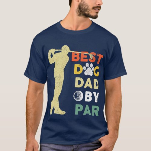 Retro Vintage Golfer Grandpa Best Dog T_Shirt