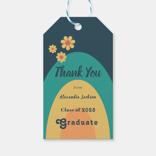 Retro Vintage Graduate Thank You Favor  Gift Tags