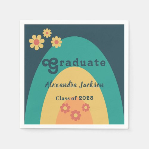 Retro Vintage Graduation Party Personalized  Napkins