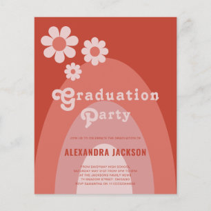 Retro Vintage Graduation Party Simple Daisy Budget Flyer