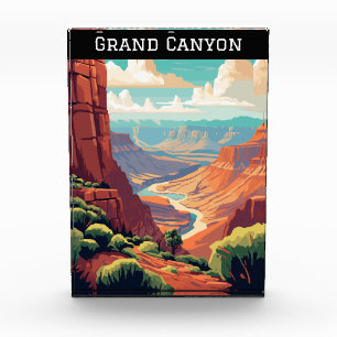 Retro Vintage Grand Canyon National Park Arizona  Photo Block