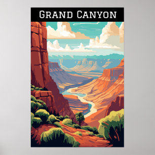 Retro Vintage Grand Canyon National Park Arizona Poster