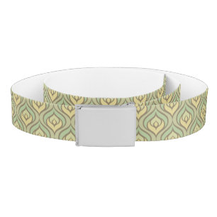 Retro vintage green and yellow pattern belt