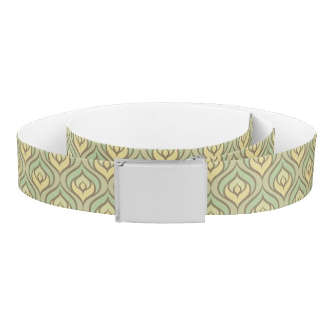 Retro vintage green and yellow pattern belt (Coil)