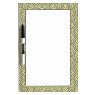 Retro vintage green and yellow pattern dry erase board