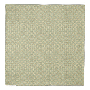 Retro vintage green and yellow pattern duvet cover