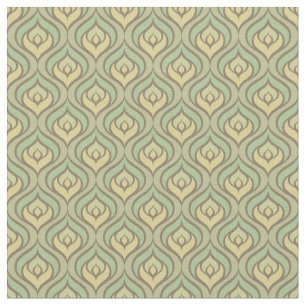 Retro vintage green and yellow pattern fabric
