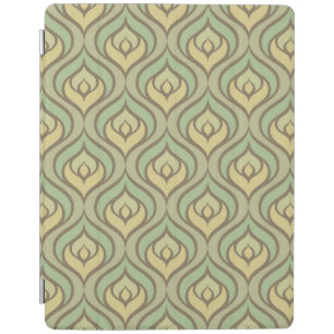 Retro vintage green and yellow pattern iPad smart cover