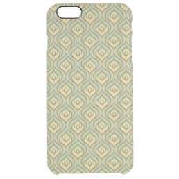 Retro vintage green and yellow pattern clear iPhone 6 plus case