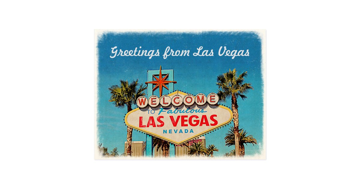 Retro Vintage Greeting from Fabulous Las Vegas Postcard 