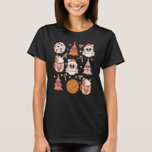 Retro Vintage Groovy Christmas With Santa Claus T-Shirt