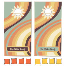 Retro Vintage Groovy Funky Rustic Cornhole Set