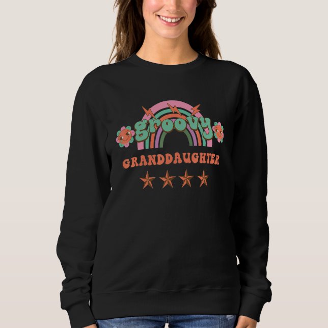 Retro vintage groovy Granddaughter matching family Sweatshirt (Front)