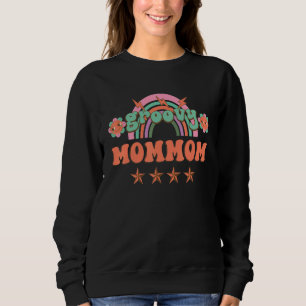 Retro vintage groovy Mommom matching family party Sweatshirt