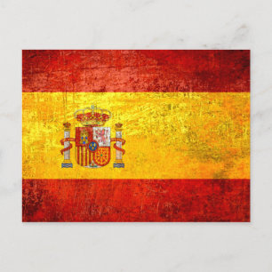 Retro Vintage Grunge Spanish flag of Spain Postcard
