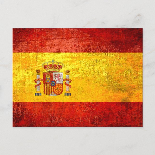 Retro Vintage Grunge Spanish flag of Spain Postcard (Front)