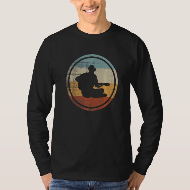 Retro Vintage Guitarist Street Musician Guitar T-Shirt (Front)