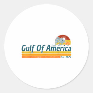 Retro Vintage Gulf Of Us America 2025 American Fla Classic Round Sticker