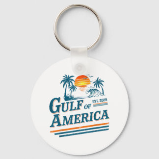 Retro Vintage Gulf Of Us America 2025 American Gif Keychain