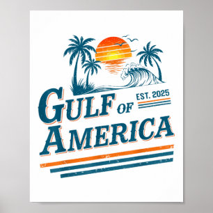Retro Vintage Gulf Of Us America 2025 American Gif Poster