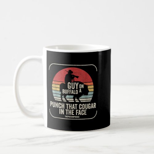 Retro Vintage Guy On A Buffalo Possum Possee Coffee Mug