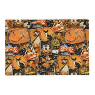 Retro Vintage Halloween Fun Collage Placemat
