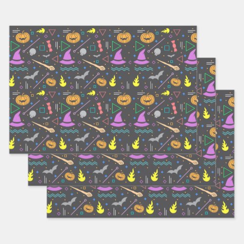 Retro Vintage Halloween Pattern Candy Corn Wrappin Wrapping Paper Sheets