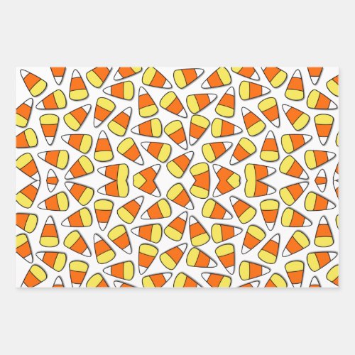 Retro Vintage Halloween Pattern Candy Corn Wrapping Paper Sheets