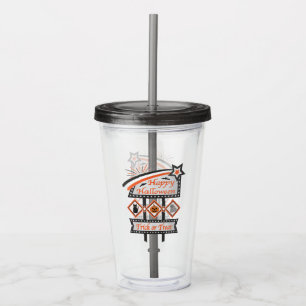Retro Vintage Halloween Sign – Trick or Treat Acrylic Tumbler