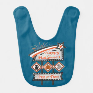 Retro Vintage Halloween Sign – Trick or Treat Baby Bib