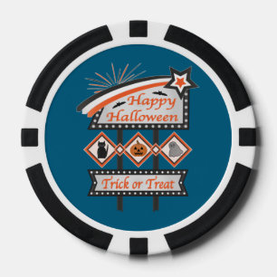 Retro Vintage Halloween Sign – Trick or Treat Poker Chips