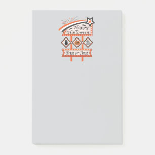 Retro Vintage Halloween Sign – Trick or Treat Post-it Notes