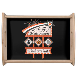 Retro Vintage Halloween Sign – Trick or Treat Serving Tray
