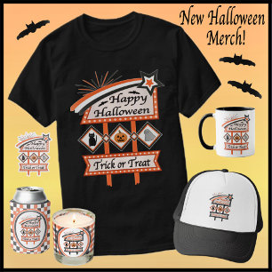 Retro Vintage Halloween Sign – Trick or Treat T-Shirt