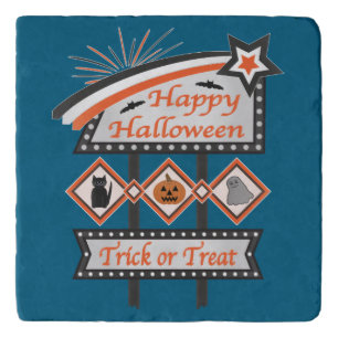 Retro Vintage Halloween Sign – Trick or Treat Trivet