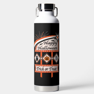 Retro Vintage Halloween Sign – Trick or Treat Water Bottle