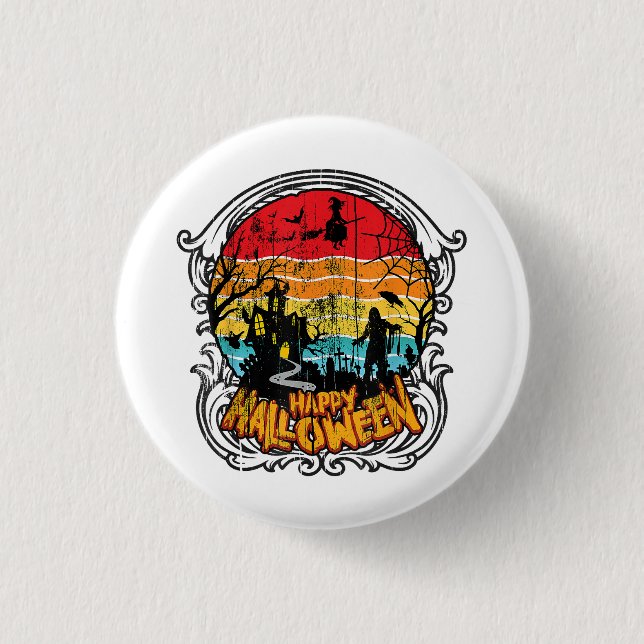 Retro Vintage Halloween - Vintage Halloween Button (Front)