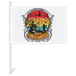 Retro Vintage Halloween - Vintage Halloween Car Flag