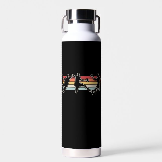 Retro Vintage Handball Player  Water Bottle (Front)
