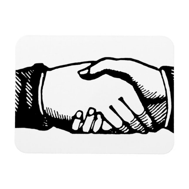 Retro Vintage Hands Handshake Congratulations Magnet (Horizontal)