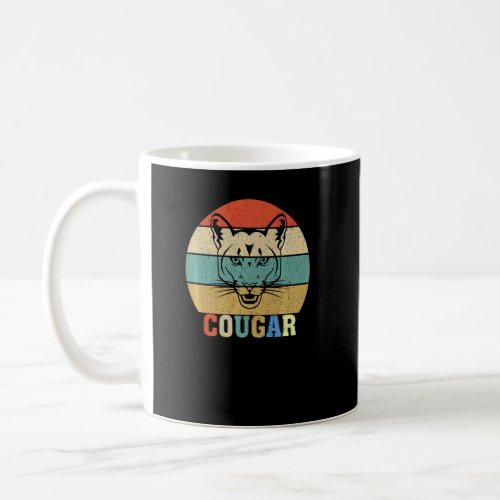 Retro Vintage Head Cougar Nature Cougar Animal  Coffee Mug