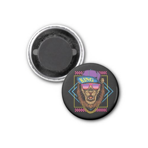 retro vintage hip hop lion wear snapback illustrat magnet