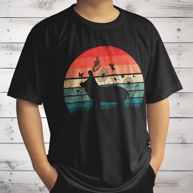 Retro Vintage Hippo Hippopotamus Hippo Lover  T-Shirt (Creator Uploaded)