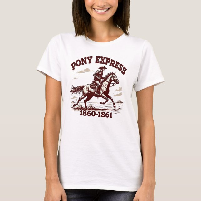 Retro Vintage Historic Pony Express Rider Tee (Front)